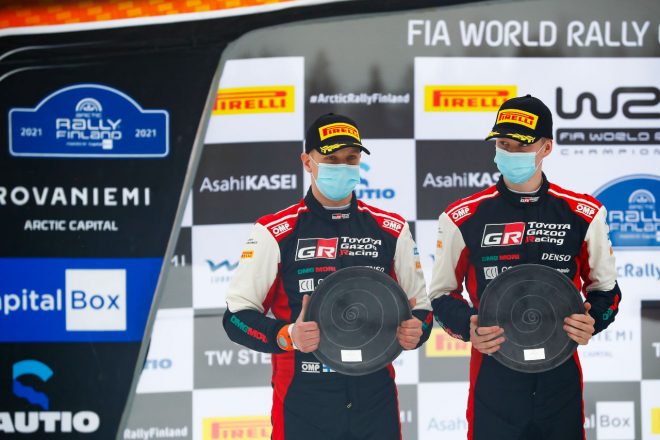 総合2位となったカッレ・ロバンペラ、ヨンネ・ハルットゥネン組　2021WRC第2戦アークティック