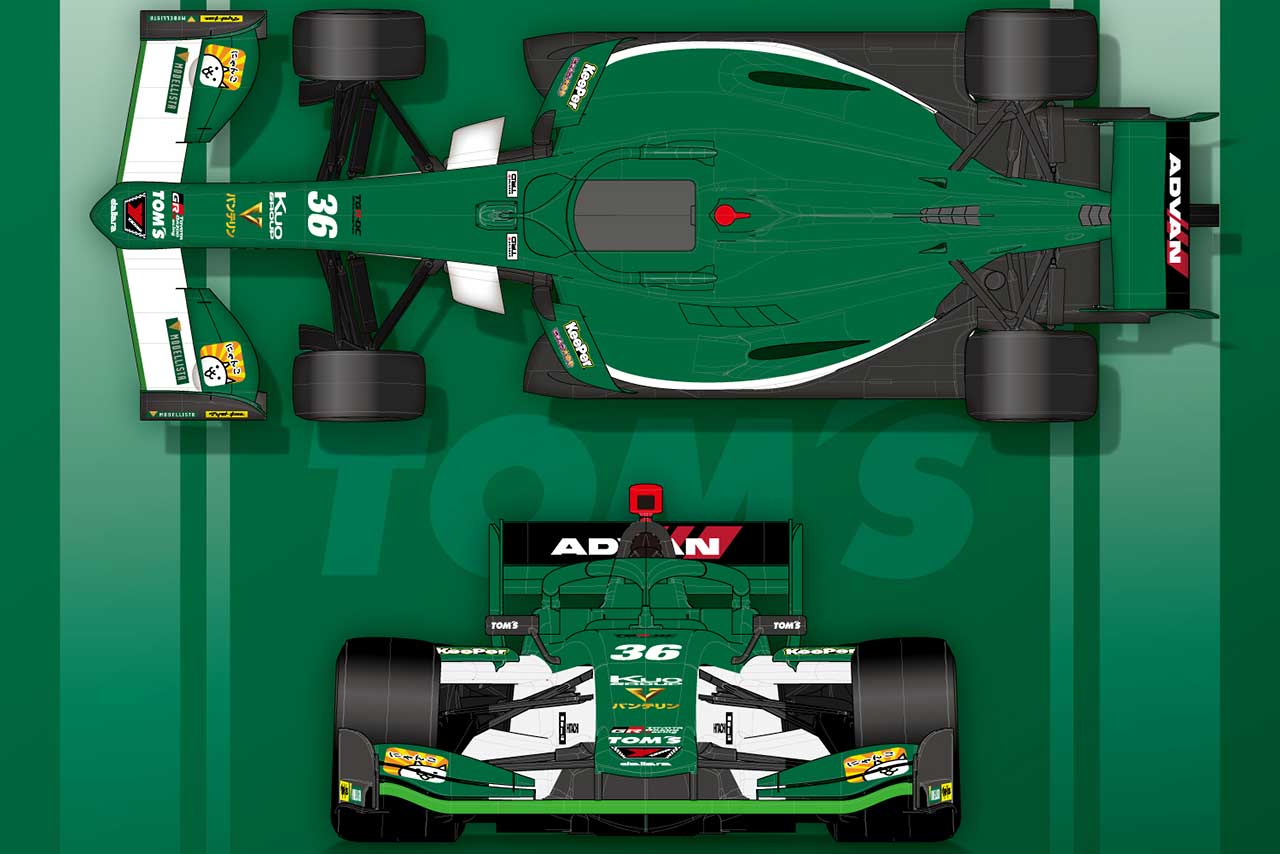 中嶋一貴と宮田莉朋（Kuo VANTELIN TEAM TOM’S）のマシンカラーリング