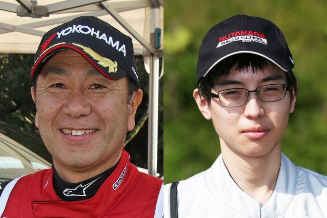 チーム代表兼ドライバーの奴田原文雄（左）と、コドライバーに抜擢された東駿吾（右）