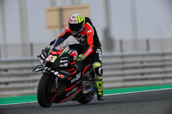 2021年MotoGPカタール公式テスト3日目　アレイシ・エスパルガロ（アプリリア・レーシング・チーム・グレシーニ）