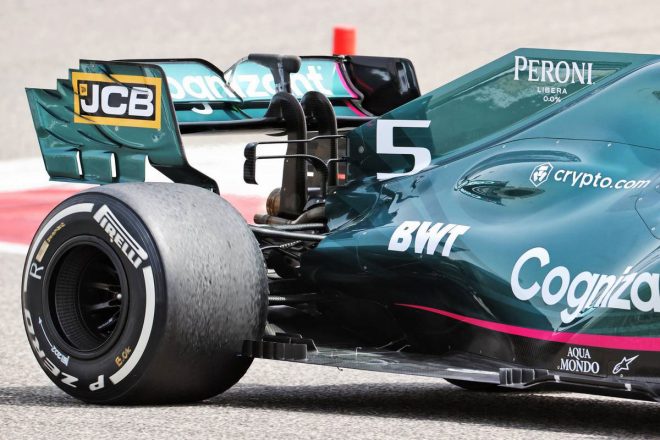 2021年F1プレシーズンテスト1日目　アストンマーティンAMR21　リヤウイング