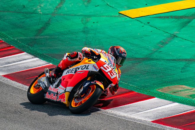 ホンダRC213V-Sでカタロニア・サーキットを走ったマルク・マルケス（レプソル・ホンダ・チーム）