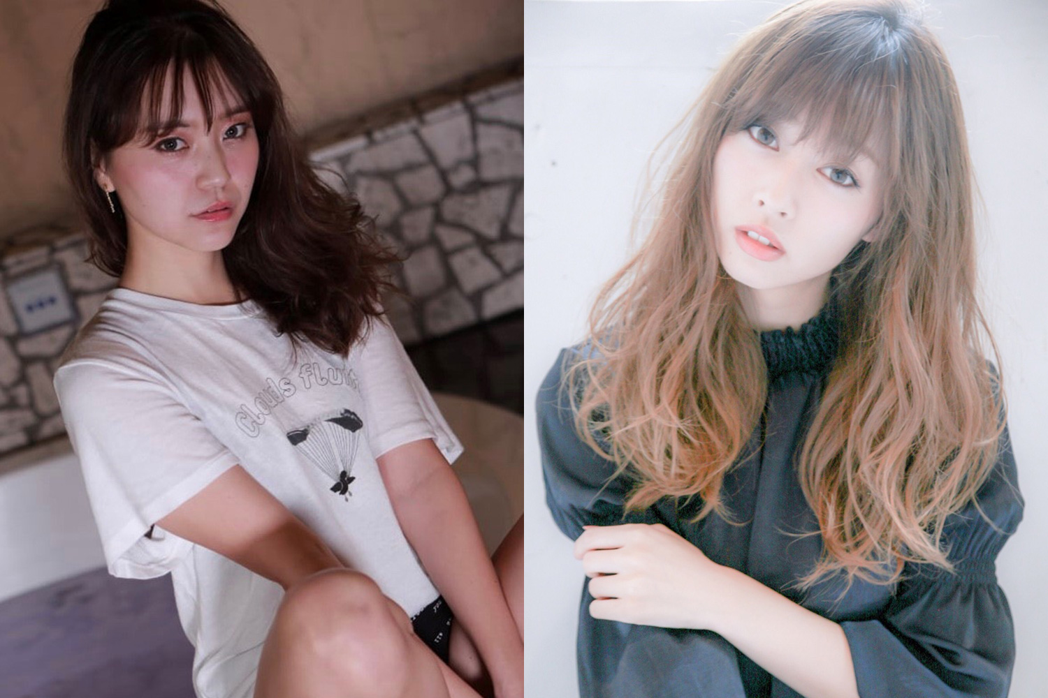 SF開幕戦でB-Max GloryGirlsを務める桃原美奈さん（左）と林紗久羅さん（右）