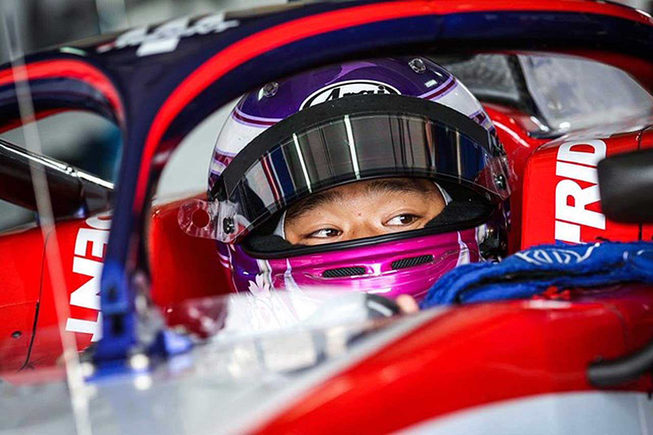 2021年のプレシーズンテストに参加した佐藤万璃音（トライデント）