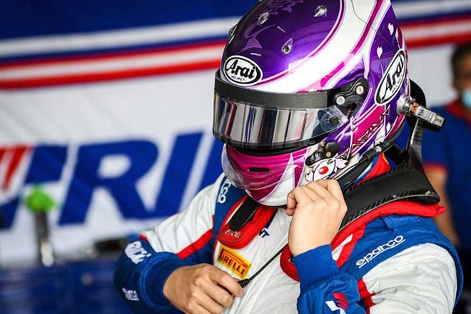 2021年のプレシーズンテストに参加した佐藤万璃音（トライデント）