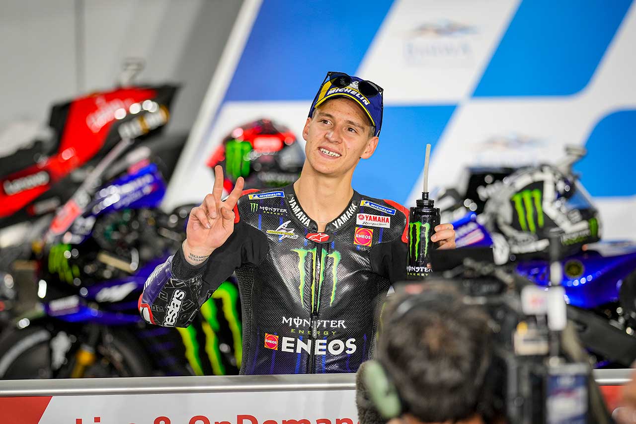 2021年MotoGP第1戦カタールGP予選2番手のファビオ・クアルタラロ（モンスターエナジー・ヤマハMotoGP）
