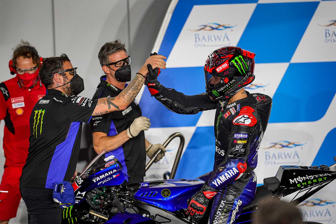 2021年MotoGP第1戦カタールGP予選2番手のファビオ・クアルタラロ（モンスターエナジー・ヤマハMotoGP）