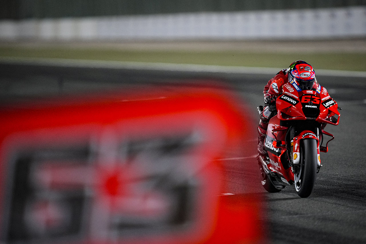 2021年MotoGP第1戦カタールGPでポールポジションを獲得したフランセスコ・バニャイア（ドゥカティ・レノボ・チーム）