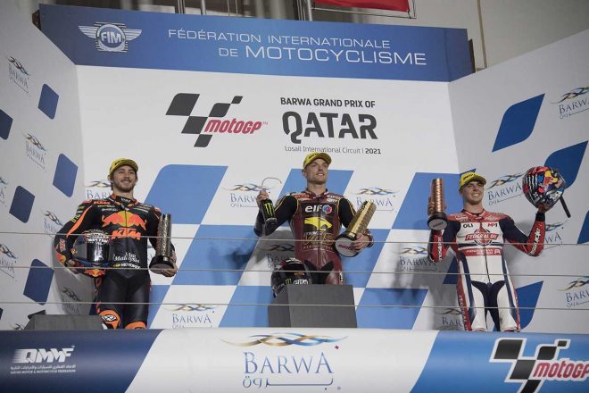 2021年MotoGP第1戦カタールGP Moto2決勝　サム・ロウズ（Elf Marc VDS Racing Team）が優勝を飾る