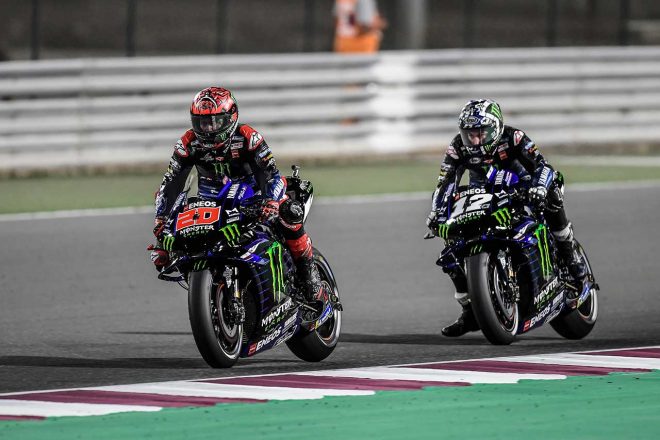 2021年MotoGP第1戦カタールGP決勝レース：マーベリック・ビニャーレス、ファビオ・クアルタラロ（モンスターエナジー・ヤマハMotoGP）