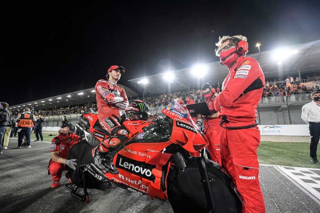 2021年MotoGP第1戦カタールGP決勝グリッド　フランセスコ・バニャイア（ドゥカティ・レノボ・チーム）