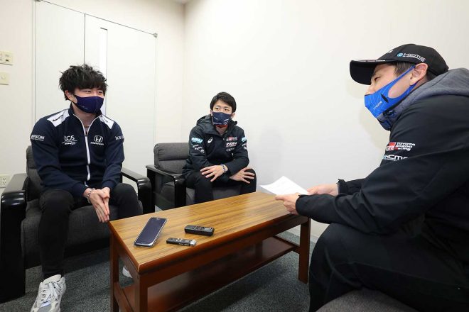 松田次生（KCMG）／坪井翔（P.MU/CERUMO・INGING）／大湯都史樹（TCS NAKAJIMA RACING）
