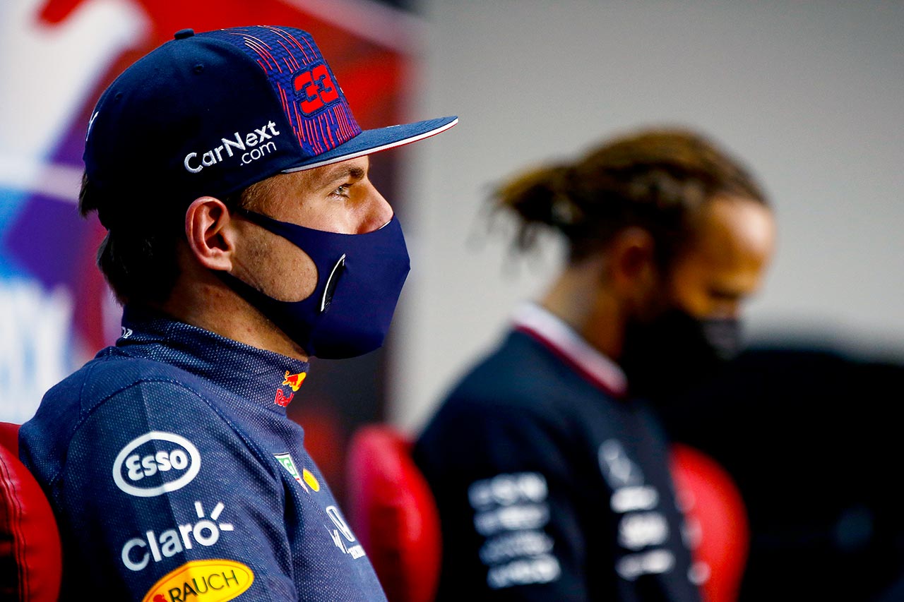 2021年F1バーレーンGP優勝のハミルトンと2位のフェルスタッペン