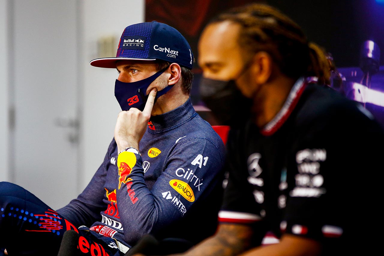 2021年F1バーレーンGP優勝のハミルトンと2位のフェルスタッペン