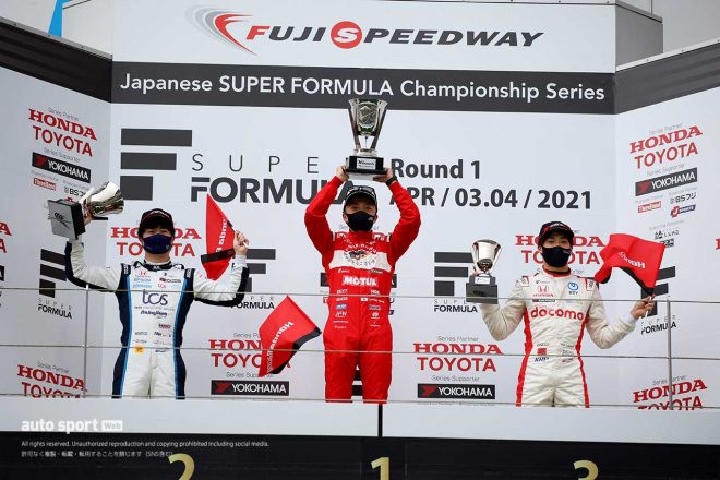 2021スーパーフォーミュラ第1戦富士の表彰台
