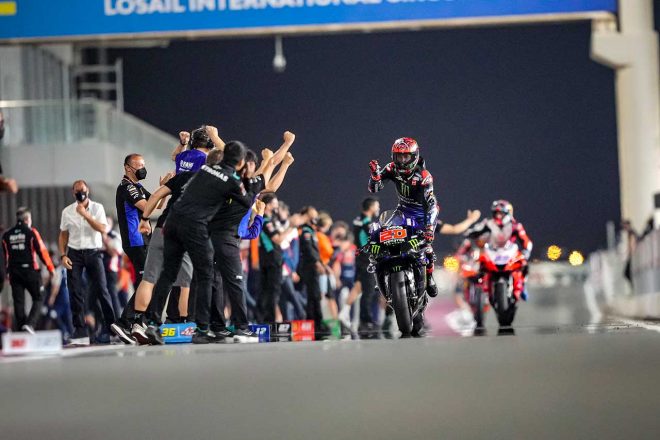 2021年MotoGP第2戦ドーハGP　ファビオ・クアルタラロ（モンスターエナジー・ヤマハMotoGP）が優勝を飾る