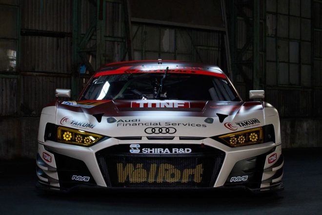 川端伸太朗と篠原拓郎のペアで2021年シーズンのスーパーGT GT300クラスを戦うHitotsuyama Audi R8 LMS