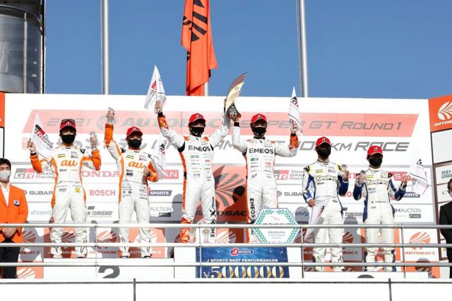 2021スーパーGT第1戦岡山　GT500クラスの表彰台