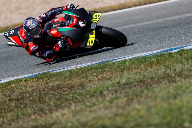 MotoGP：ヘレスでアプリリアRS-GPをテストするアンドレア・ドヴィツィオーゾ