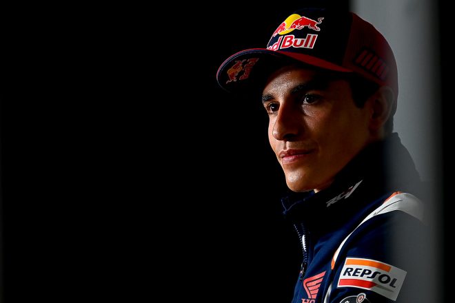 プレスカンファレンスに出席したマルク・マルケス（レプソル・ホンダ・チーム）／MotoGP第3戦ポルトガルGP