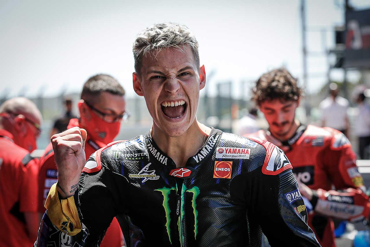 2021年MotoGP第3戦ポルトガルGP決勝で優勝したファビオ・クアルタラロ（モンスターエナジー・ヤマハMotoGP）
