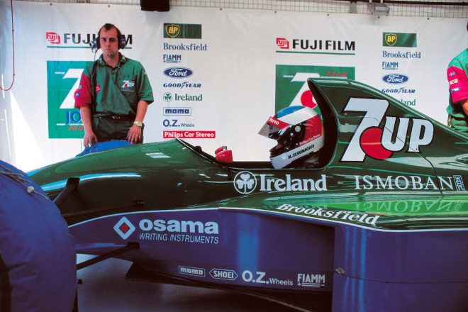 ジョーダン191に乗り込んだ後の“帝王”ミハエル・シューマッハー