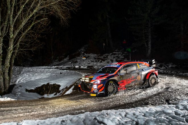 2019年以来、2年ぶりの王座獲得を狙うオット・タナク（ヒュンダイi20クーペWRC）　2021年WRC第1戦モンテカルロ