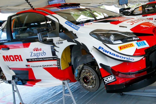 トヨタ・ヤリスWRCフロントフェンダー部に装着された新しい空力パーツ　2021年WRC第3戦クロアチア