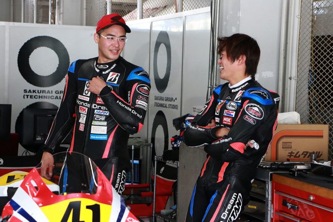 濱原颯道、日浦大治朗（Honda Dream RT 桜井ホンダ）／2021年全日本ロード第2戦鈴鹿2&4レース JSB1000 ART走行
