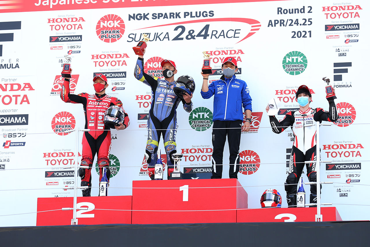 2021年全日本ロード第2戦鈴鹿2&4レース JSB1000 レース2 表彰台