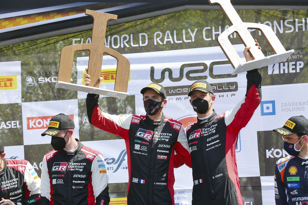 優勝したセバスチャン・オジエ／ジュリアン・イングラシア組　2021年WRC第3戦クロアチア