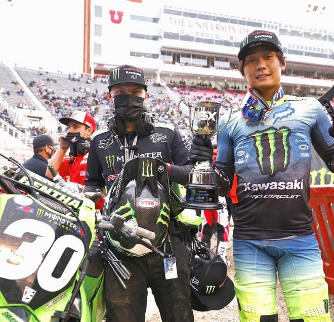 下田丈（モンスターエナジープロサーキットカワサキ）／AMAスーパークロス 第16戦ソルトレイクシティ1