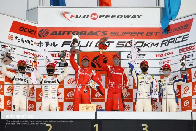 2021スーパーGT第2戦富士 GT500クラス表彰台