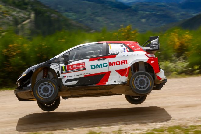 総合3番手につけているセバスチャン・オジエ（トヨタ・ヤリスWRC）　2021年WRC第4戦ポルトガル