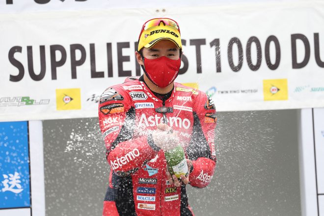 優勝した渡辺一馬（Astemo Honda Dream SI Racing）／2021年全日本ロード第3戦SUGO ST1000