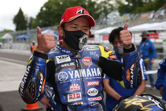 ポール・トゥ・ウインを飾った中須賀克行（YAMAHA FACTORY RACING TEAM）／2021年全日本ロード第3戦SUGO JSB1000 レース2