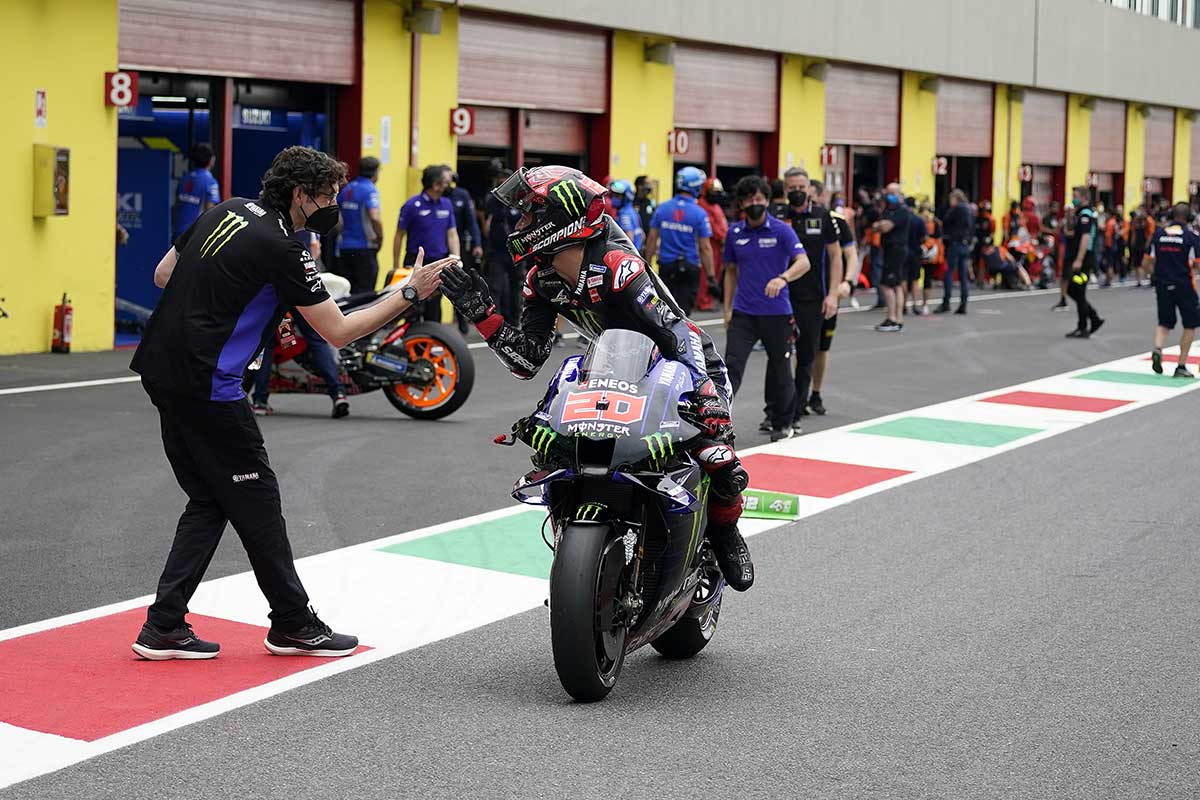 2021年MotoGP第6戦イタリアGP予選でファビオ・クアルタラロ（モンスターエナジー・ヤマハMotoGP）がポールポジションを獲得