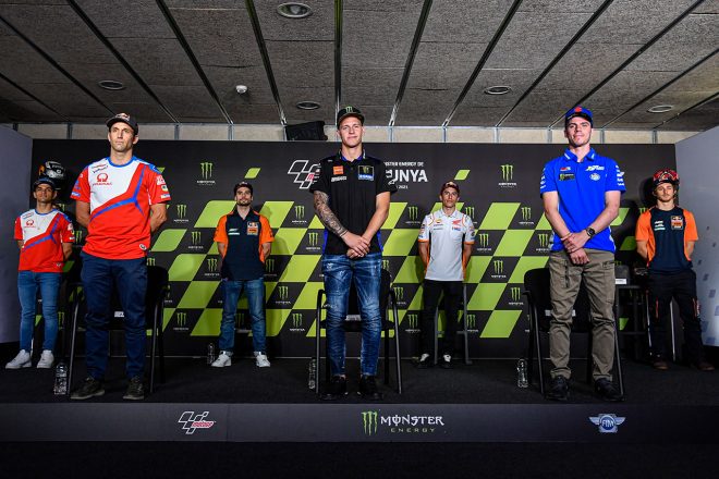 2021年MotoGP第7戦カタルーニャGPのプレスカンファレンスに出席したライダー