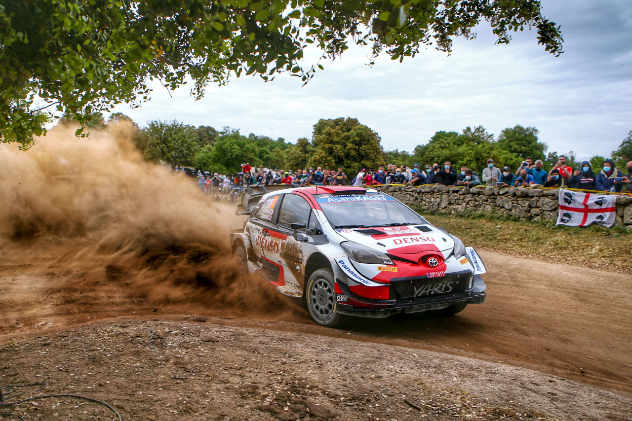 総合4番手につける勝田貴元（トヨタ・ヤリスWRC）　2021年WRC第5戦イタリア