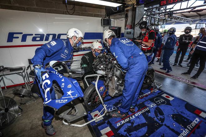 マシントラブルを抱えているF.C.C. TSR Honda France／2021EWC第1戦ル・マン24時間