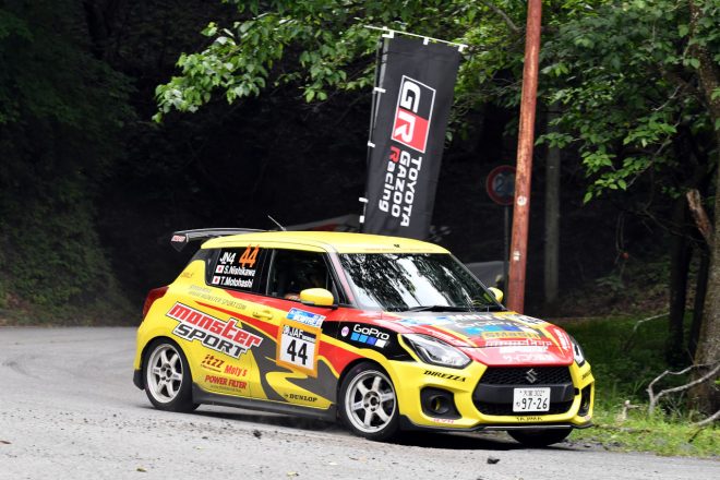 JN4クラスで優勝した西川真太郎/本橋貴司組(スマッシュラリーチーム/スズキ・スイフト)