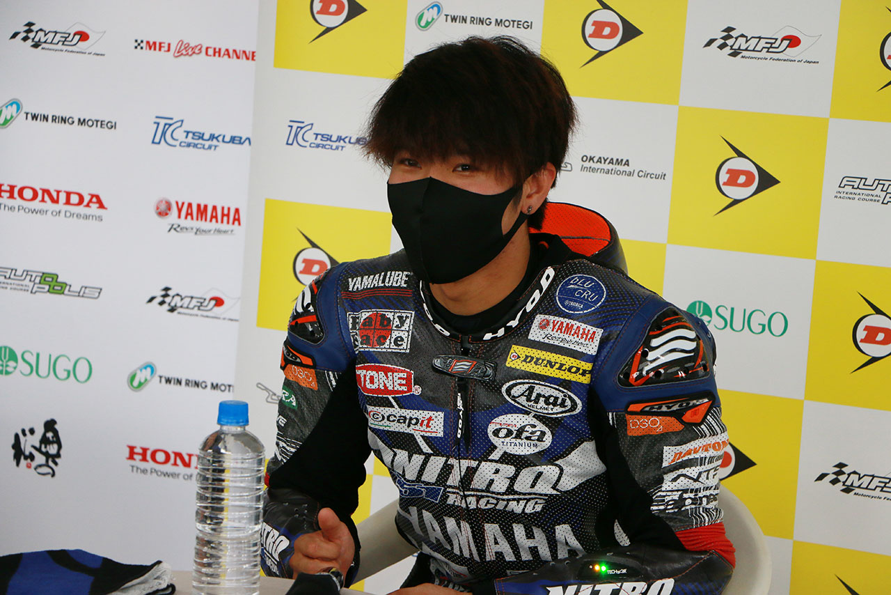 岡本裕生（BLUcRUニトロレーシング51YAMAHA）／2021年全日本ロード第4戦筑波 ST1000 予選