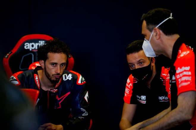 MotoGP：ミサノでアプリリアRS-GPを実施したアンドレア・ドヴィツィオーゾ