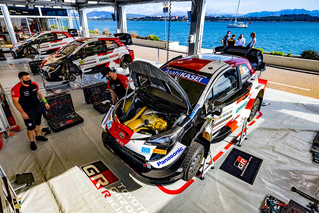2021年WRC第5戦、サルディニアでのTOYOTA GAZOO Racing WRTのサービス