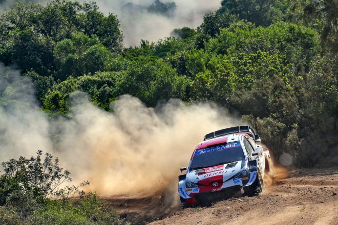 ランキング2位で僚友オジエを追うエルフィン・エバンス（トヨタ・ヤリスWRC）