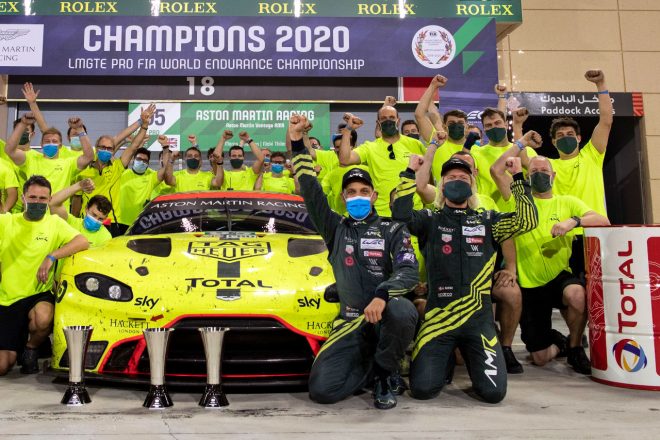 2019／20年シーズンのWECで、LMGTEプロクラスチャンピオンを獲得したマルコ・ソーレンセンとニッキー・ティーム