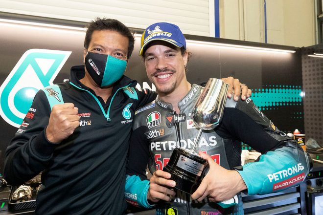 2021MotoGP：フランコ・モルビデリ（ペトロナス・ヤマハSRT）とラズラン・ラザリ代表