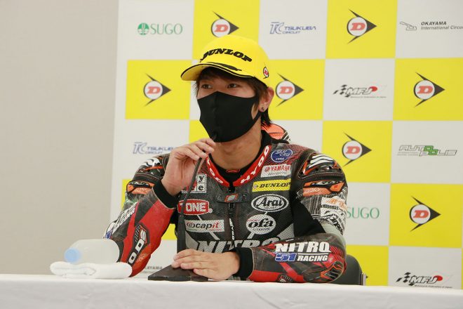 ポールポジションの岡本裕生（BLUcRUニトロレーシング51ガレージ YAMAHA）／2021年全日本ロード第5戦鈴鹿 ST1000