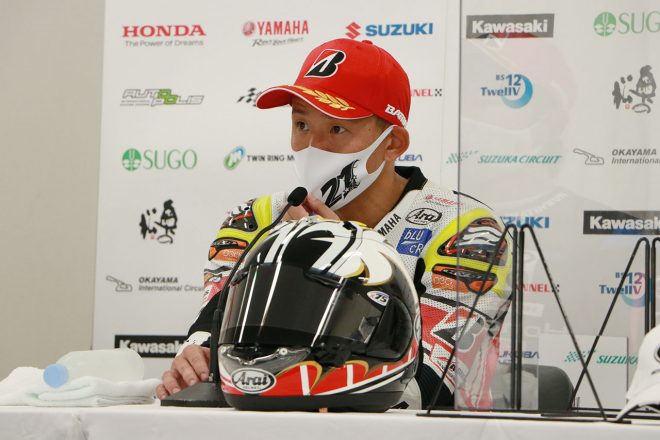 中須賀克行（YAMAHA FACTORY RACING TEAM）／2021年全日本ロード第5戦鈴鹿 JSB1000 レース1 トップ3会見