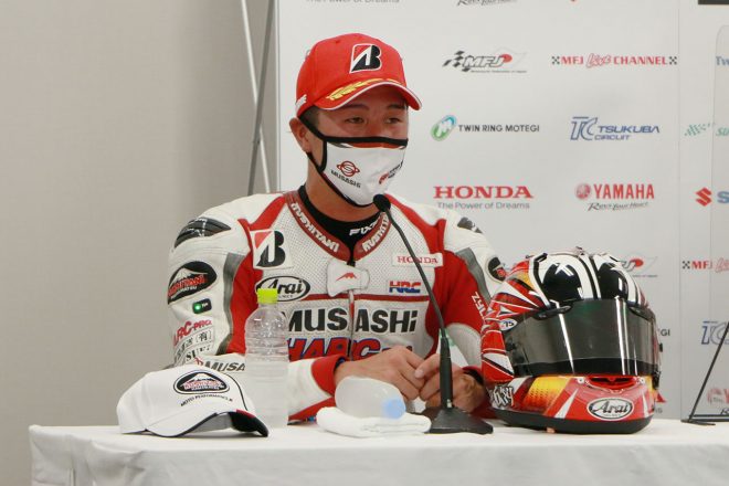 名越哲平（MuSASHi RT HARC-PRO.Honda）／2021年全日本ロード第5戦鈴鹿 JSB1000 レース1 トップ3会見